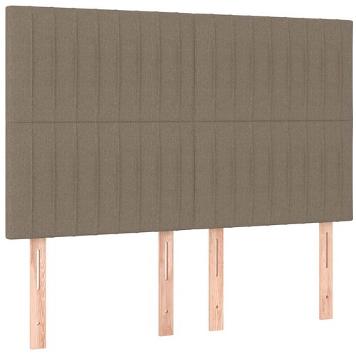  Krevet s oprugama i madracem smeđesivi 140x200 cm tkanina Slike