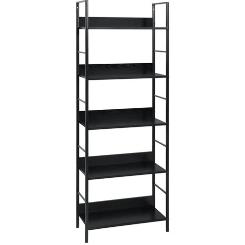 VidaXL Police za knjige s 5 razina crne 60 x 27,6 x 158,5 cm iverica Slike