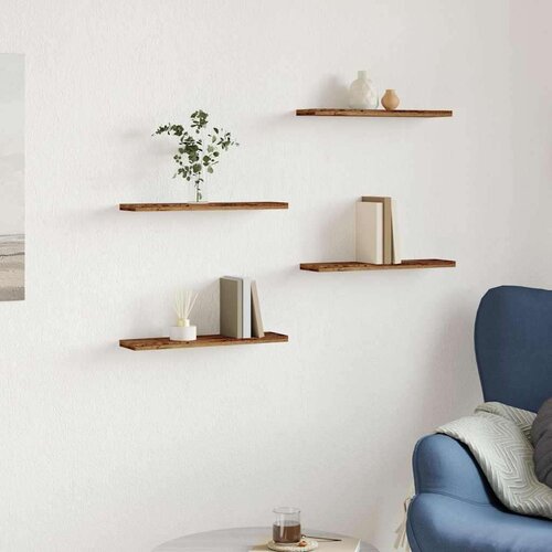 vidaXL Zidne police 4 kom staro drvo 40x20x1,5 cm konstruirano drvo Cijene