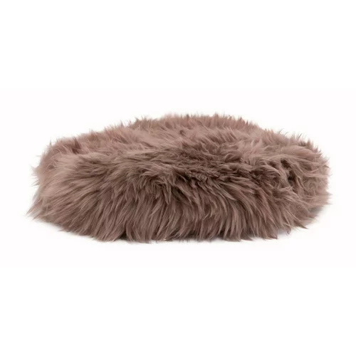 Native Natural Smeđi jastuk od ovčje kože Round, ⌀ 40 cm