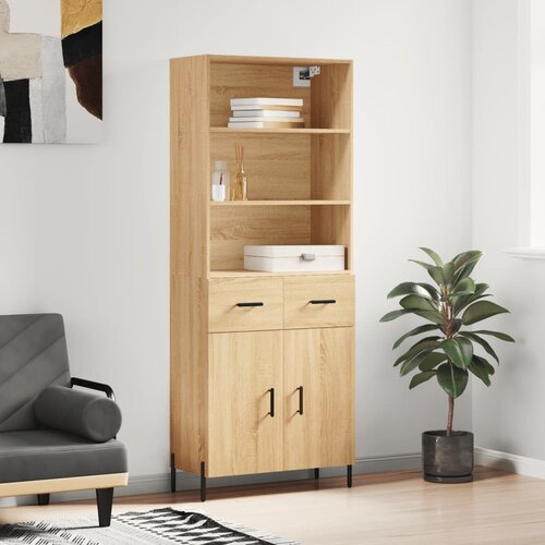 vidaXL Visoka komoda sonoma hrast 69,5x34x180 cm inženirski les Cene