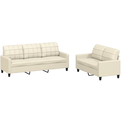 Maison Chic Sedežna garnitura - kavč 2-delna z blazinami krem umetno usnje, (21729351) Cene