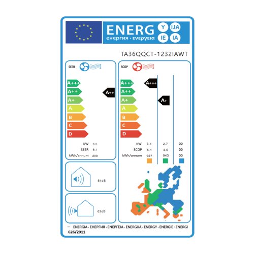 Tesla Klima TA36QQCT-1232IAWT inverterA++A+R3212000BTU-25grejač spoljne jedinicebela' ( 'TA36QQCT-1232IAWT' ) Cene