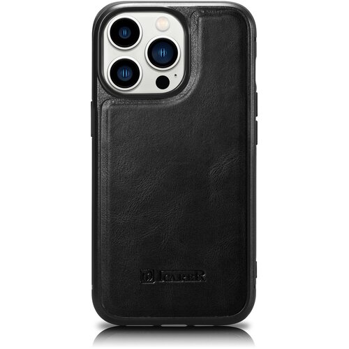 ICARER Etui prevlečen z naravnim usnjem za iPhone 14 Pro Max Leather Oil Wax črn, (21521960) Cene