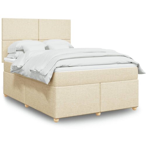  Krevet s oprugama i madracem krem 140x200 cm od tkanine Cijene