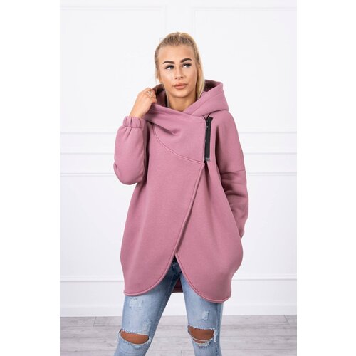 Kesi Sweatshirt with short zip dark pink Cene