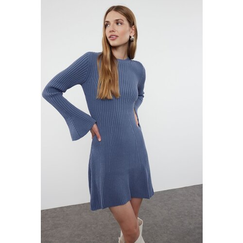 Trendyol Indigo Mini Knitwear A-Line Form Dress Slike