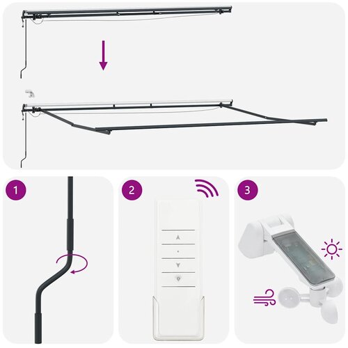Tenda na automatsko uvlačenje s LED smeđa 450 x 300 cm Slike