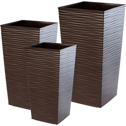 KADAX Komplet 3 vrtnih lončkov + vložek visok velik moka 37+47+57 cm, (5000350844) Cene