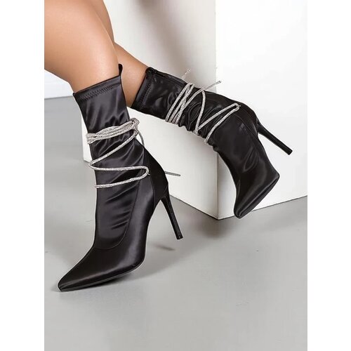 Resti Women's stiletto ankle boots with rhinestone straps Glamese Cene