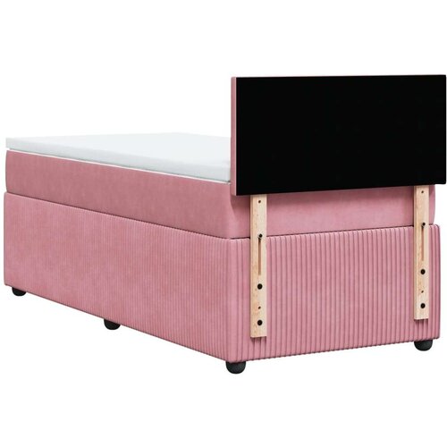 VidaXL Box spring krevet s madracem ružičasti 90x190 cm bar&amp;scaron;unasti Slike