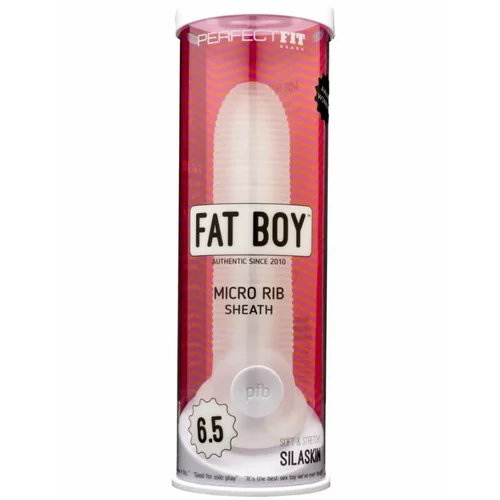 PerfectFIT Fat Boy Micro Ribbed - ovitek za penis (17 cm) - mlečno bela