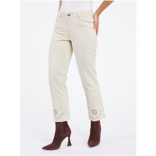 Orsay Beige Women's Cropped Straight Fit Jeans - Women's Cijene