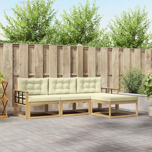  Set vanjskih sofa 4 kom. Bijela i krem Poliester Cene