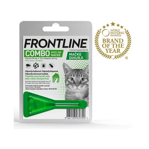 Frontline Combo Cat, kožni nanos za mačke in dihurje