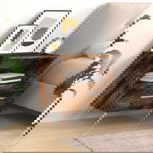 The Living Store Nočna omarica dimljeni hrast 40x35x47,5 cm inženirski les - Nočna Omarica, (21432526) Cene