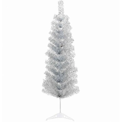  Umjetno usko božićno drvce s kuglicom 150 cm 150 LED lampica - 150 cm s LED-ima i srebrnim lopticama Slike