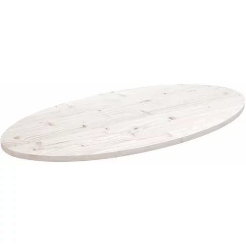  Ploča za stol bijela 90x45x2 5 cm od masivne borovine ovalna