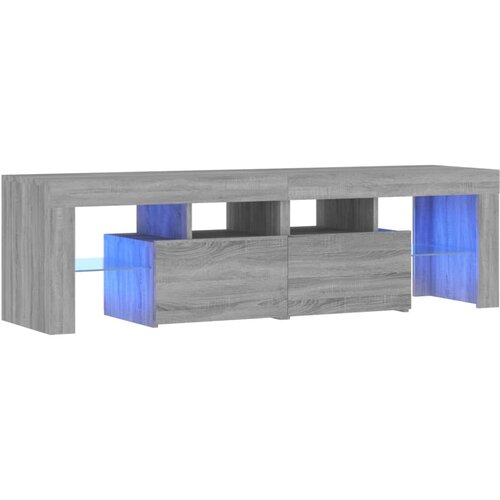 Maison Chic TV omarica - TV stojalo - Televizijska omarica z LED lučkami siva sonoma 140x36,5x40 cm, (21698823) Slike