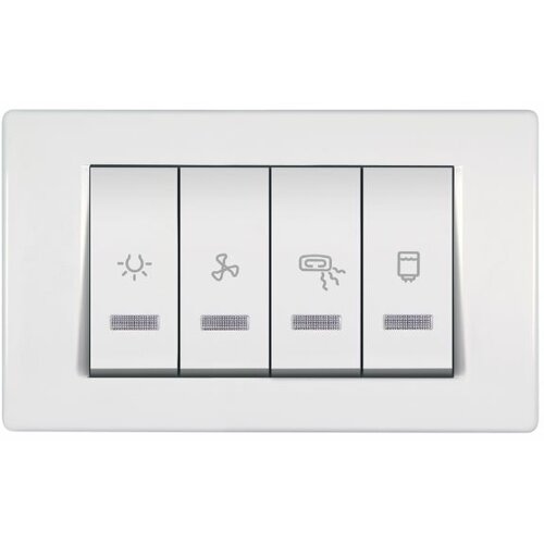 Aling Conel sklopka za kupatilo indikatorska 2x10+2x16A 250V~ horizontalna bela Slike
