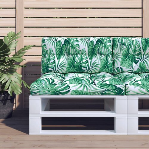 The Living Store Blazina za palete vzorec listja 70x40x12 cm blago - Blazina Za Palete, (21657923) Slike
