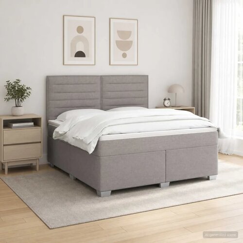  Boxspring krevet s madracem Sivosmeđa 160 x 200 cm Tkanina - Sivosmeđa 160 x 200 cm Dizajn linija Slike