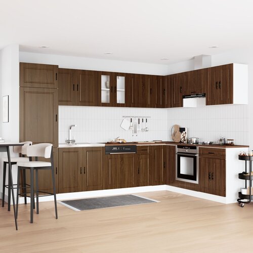 vidaXL Set od 2 Smeđi hrast Konstrukcijsko drvo 80x46x81.5 cm Cijene