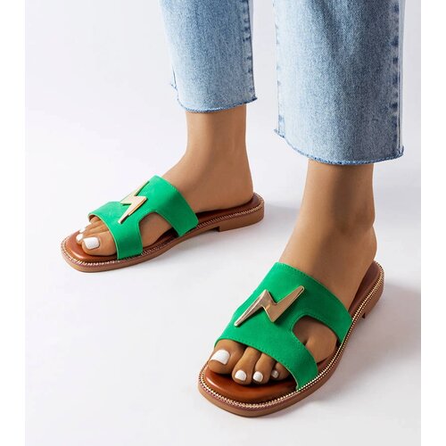 Gemre Green flat mules Leyra Cene