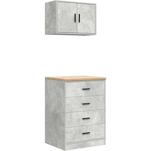  Garažni ormarići 2 kom siva boja betona od konstruiranog drva 60 x 51 x 85 cm Slike