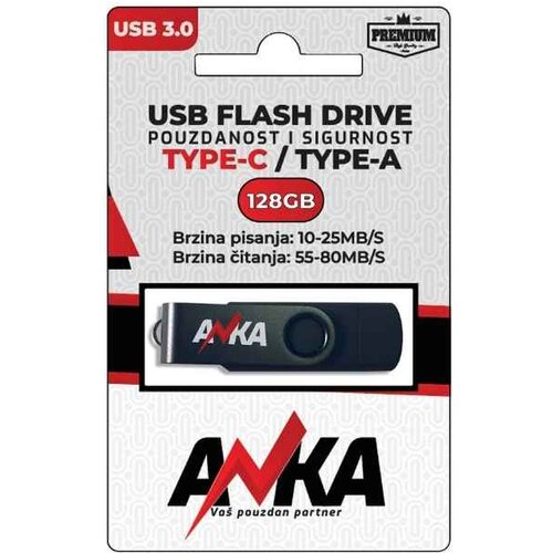  USB FLASH DRIVE 3.0 TYPE-C 128GB WS 10-25MB-S RS 55-80MB-S ANKA Cijene