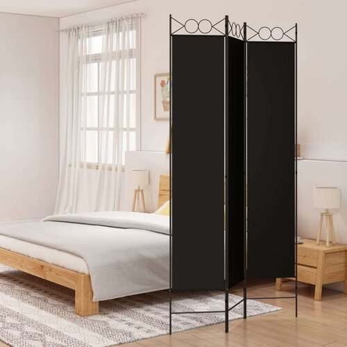  Paravan - Sobna pregrada s 3 panela crna 120x220 cm od tkanine - Crna 120 x 220 cm 1 3 Cijene