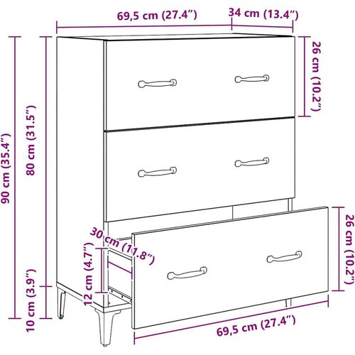  Kreveta Staro drvo 34 x 69.5 x 90 cm Konstruirano drvo Slike