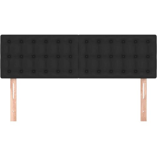  Uzglavlja 2 kom crna 72 x 5 x 78/88 cm od umjetne kože Slike