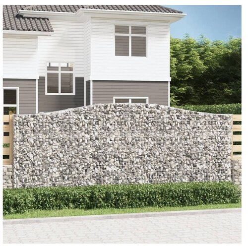 VidaXL Lučne gabionske ko&amp;scaron;are 10kom 400x50x160/180cm pocinčano željezo Slike