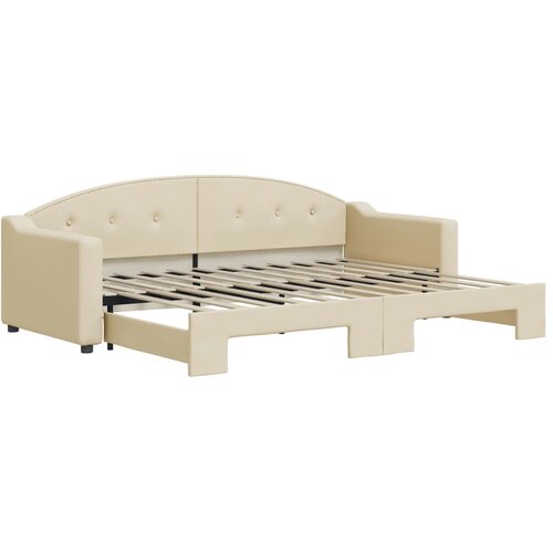 vidaXL izvlečna dnevna postelja temno krem 80x200 cm blago, (20937974) Cene