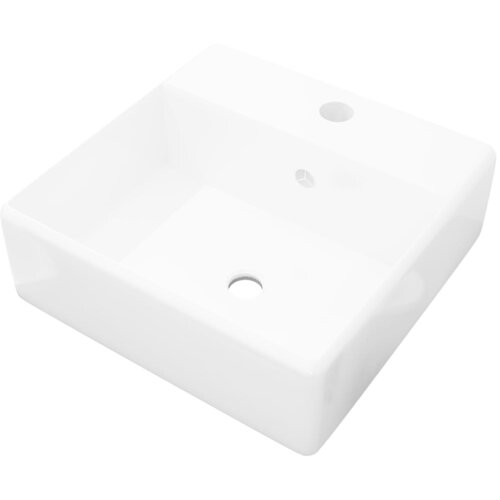 Maison Chic Kvadratni Umivalnik - Kopalna umivalnik - Lavabo z izlivnim sist. in luknjo za pipo 41 x 41 cm, (21684733) Cene