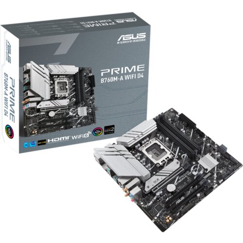MBO PRIME B760M-A WIFI D4 LGA1700 mATX MB - Intel B760 4xDIMM DDR4 2xM.2 4xSATA PCIe 4.0 2.5Gb Ethernet WiFi 6 + Bluetooth 1xDi Cijene