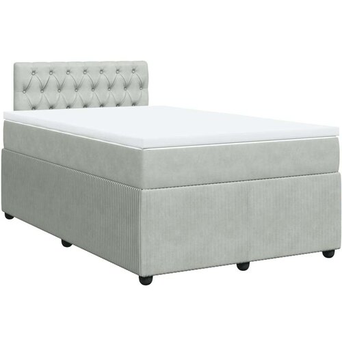 VidaXL Box spring krevet s madracem svjetlosivi 120x200 cm bar&amp;scaron;unasti Slike