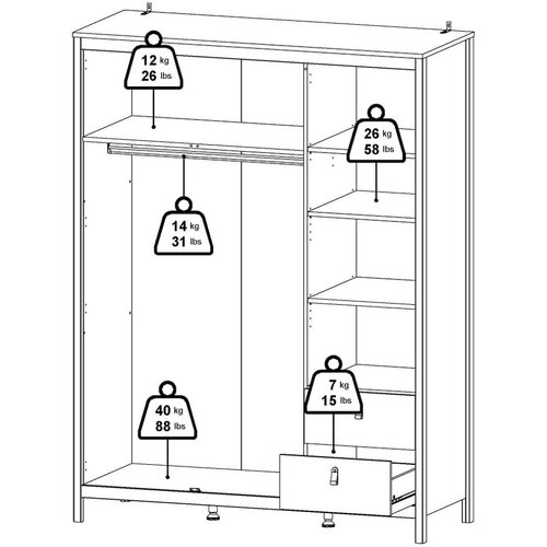 Tvilum Sivo-bež ormar s ogledalom 150x199x58 cm Madrid &amp;ndash; Slike