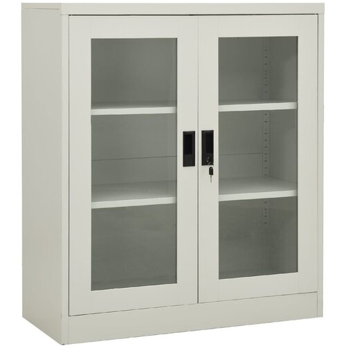 VidaXL uredski ormarić svjetlosivi 90 x 40 x 105 cm čelični Slike
