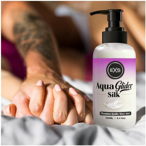EXS AquaGlider Silk - svilenkasti lubrikant na bazi vode u bočici s pumpicom (250 ml) Slike