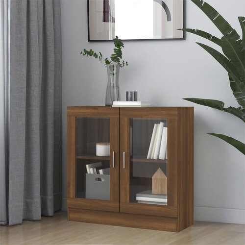 VidaXL Vitrina boja smeđeg hrasta 82,5x30,5x80 cm konstruirano drvo Slike