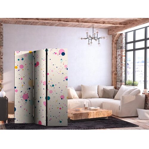  Paravan - Dots - Spots and Splashes Multicolored - Cheerful Pattern on a Light Pink Background 135x172 Dvostrani Cene