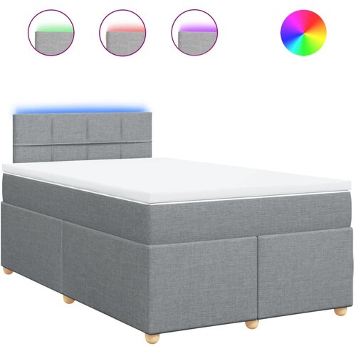 vidaXL Box spring postelja z vzmetnico svetlo siva 120x200 cm blago, (21273424) Cene