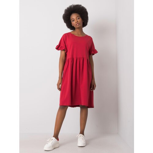 RUE PARIS Dress-RV-SK-5576.04-dark red Cene