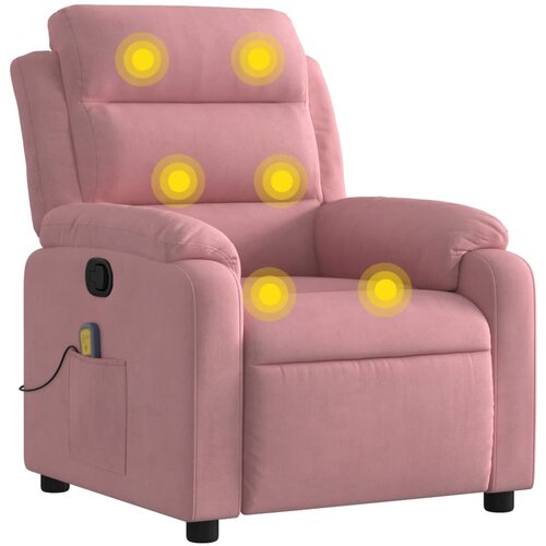 VidaXL Masažni naslanjač roza žamet, (20921446) Slike