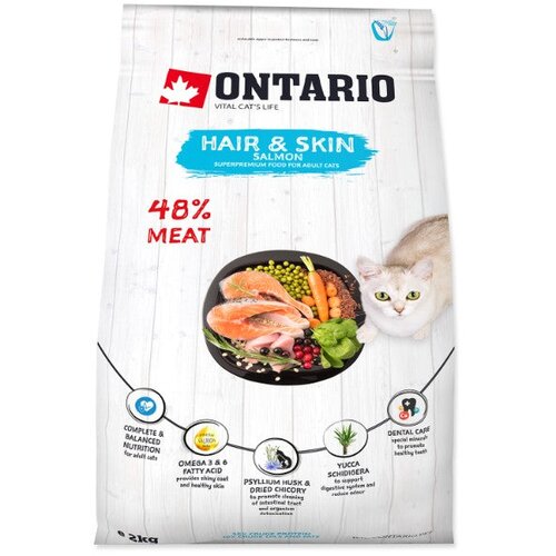 Ontario Cat Hair & Skin - losos 2 kg Cene
