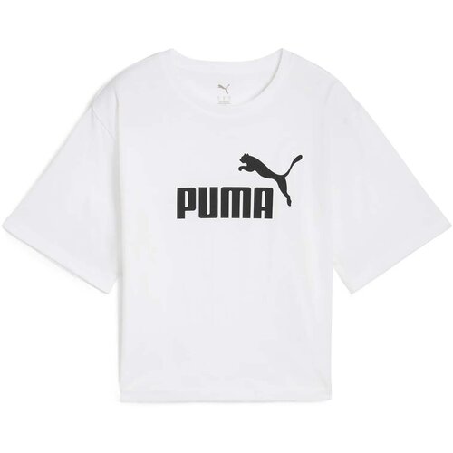 Puma Majice s kratkimi rokavi Ess Cropped No. 1 Logo Relaxed Tee Bela Slike