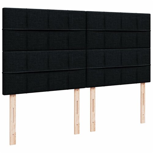  Krevet s oprugama i madracem crni 200x200 cm od tkanine Slike
