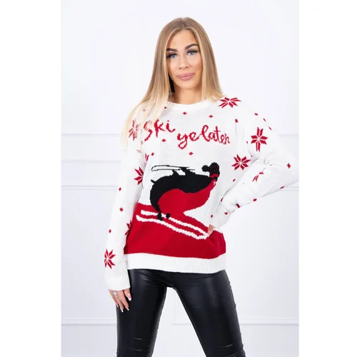 Kesi Christmas motif sweater ecru